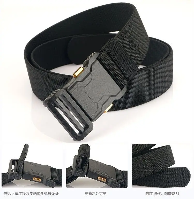 Men's Tactical Belt Canvas Strap Alloy Buckle — feature 14