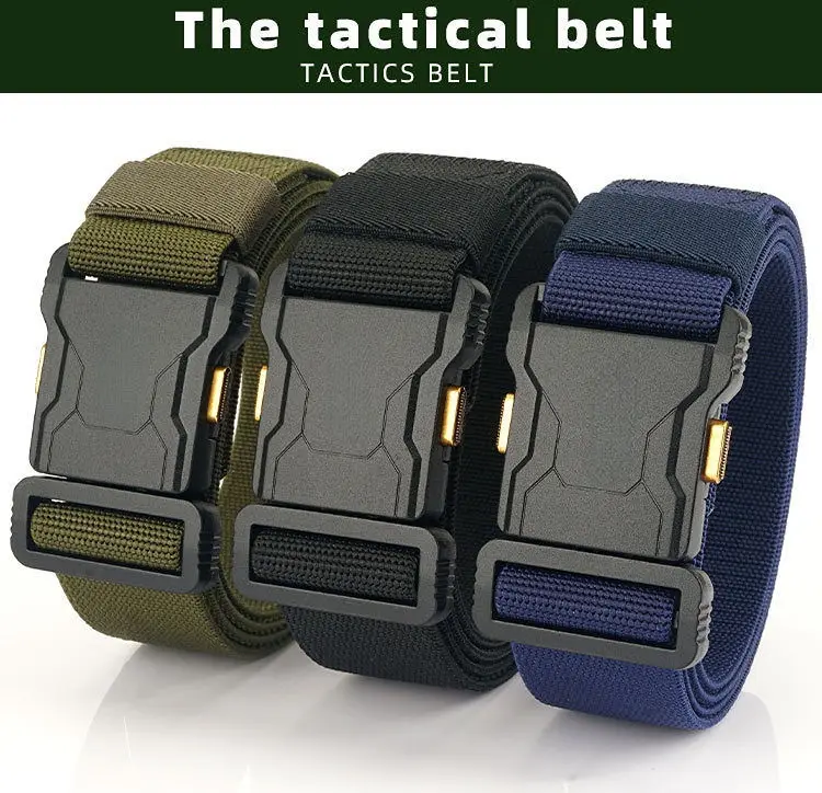 Men's Tactical Belt Canvas Strap Alloy Buckle — feature 3