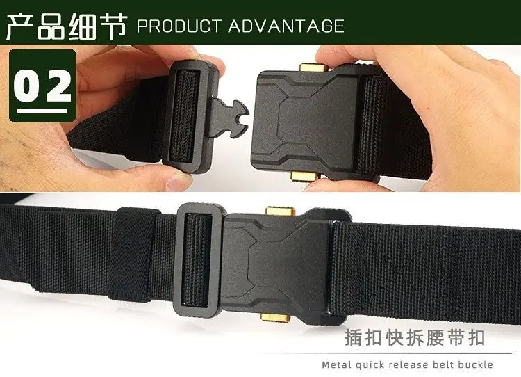 Men's Tactical Belt Canvas Strap Alloy Buckle — feature 8