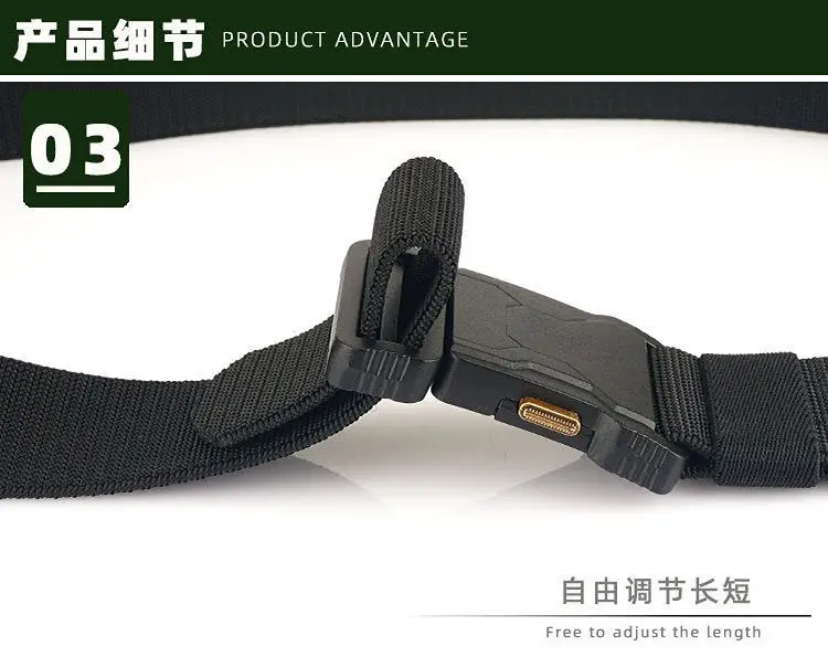 Men's Tactical Belt Canvas Strap Alloy Buckle — feature 9
