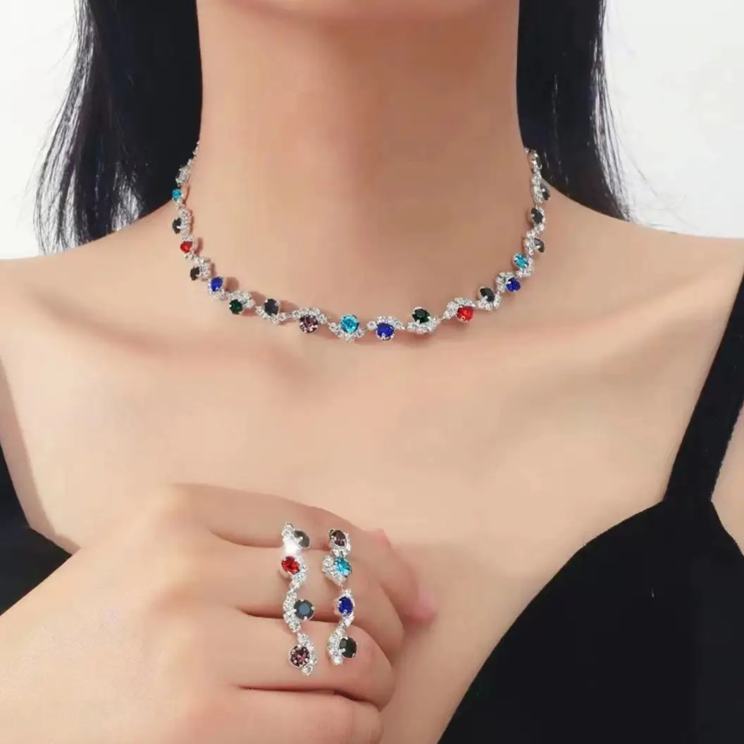 Princess 2-Piece Crystal Necklace & Earrings Set - Image 4