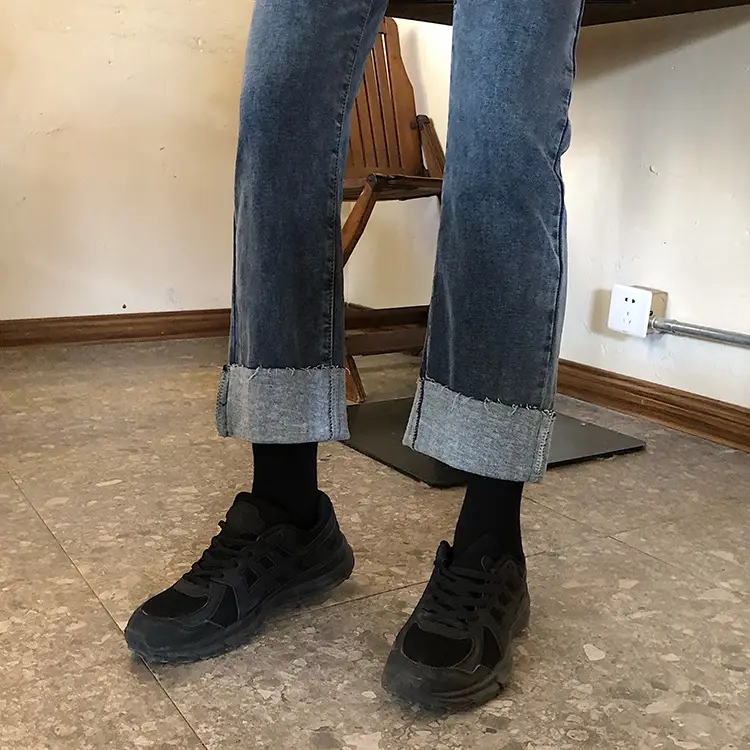 Dark Blue Cuffed Jeans Women 2026 Slimming Wide Leg Pants — feature 5