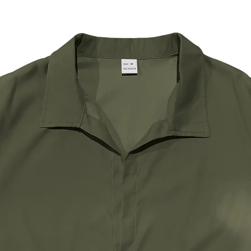 Men's Olive Green Long Sleeve Button Shirt — feature 26