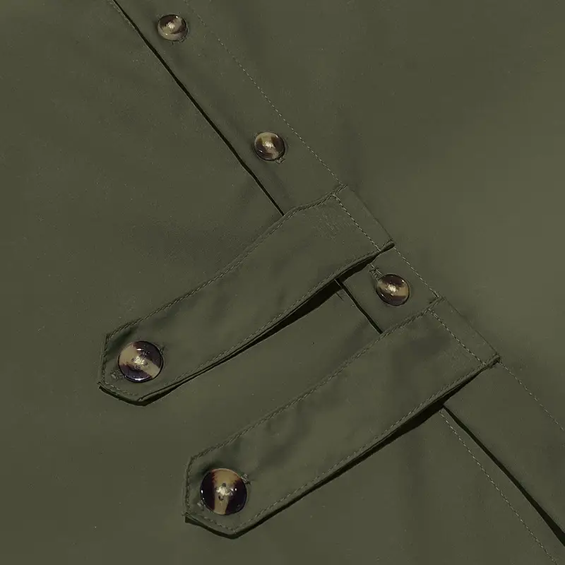 Men's Olive Green Long Sleeve Button Shirt — feature 28