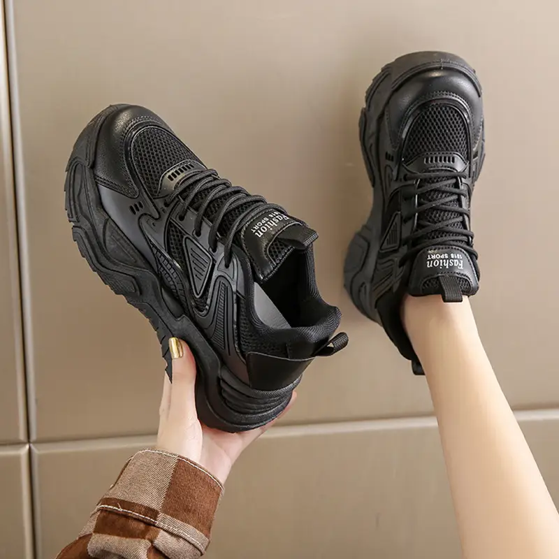 Women Black Thick Casual Shoes Wholesale New Autumn - Image 6