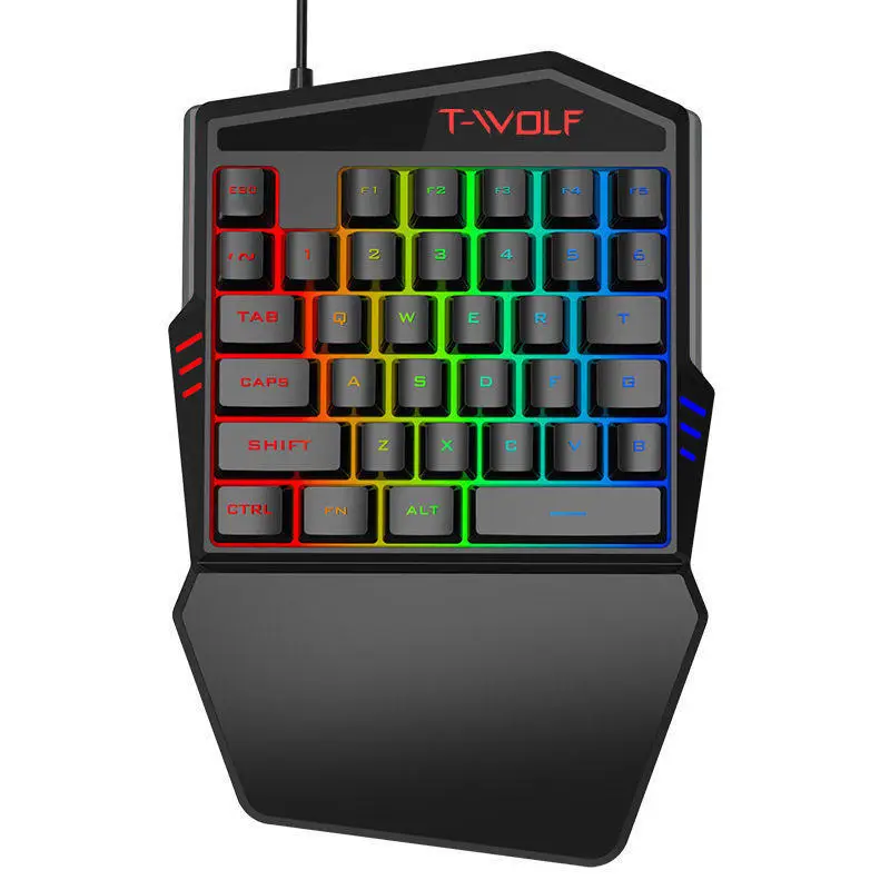Thunder Wolf T19 One-Handed Gaming Keyboard, One-Handed Key Mouse for Shooting Games, Gaming Keyboard and Mouse Wholesale