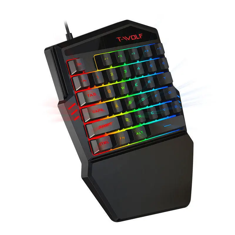 Thunder Wolf T19 One-Handed Gaming Keyboard, One-Handed Key Mouse for Shooting Games, Gaming Keyboard and Mouse Wholesale