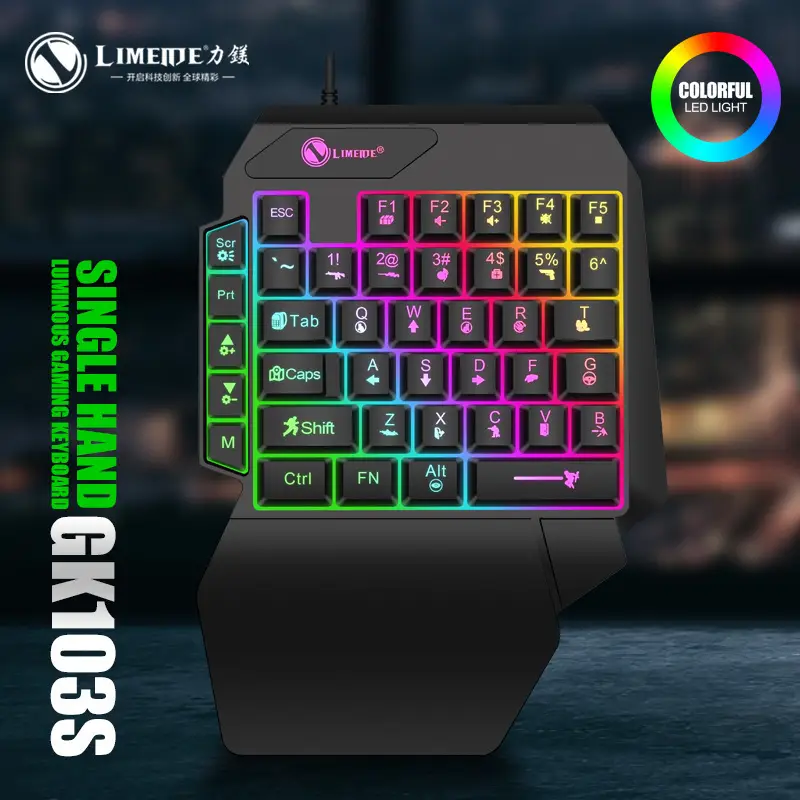 Thunder Wolf T19 One-Handed Gaming Keyboard, One-Handed Key Mouse for Shooting Games, Gaming Keyboard and Mouse Wholesale