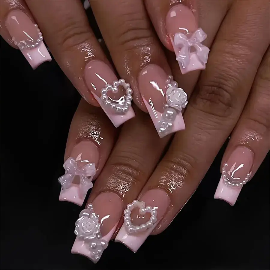 Pink Sparkly Nail Art Set for Girls