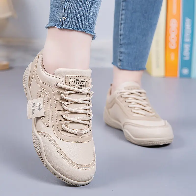 Women's 2025 Leather Casual Sneakers White Non-Slip - Image 5