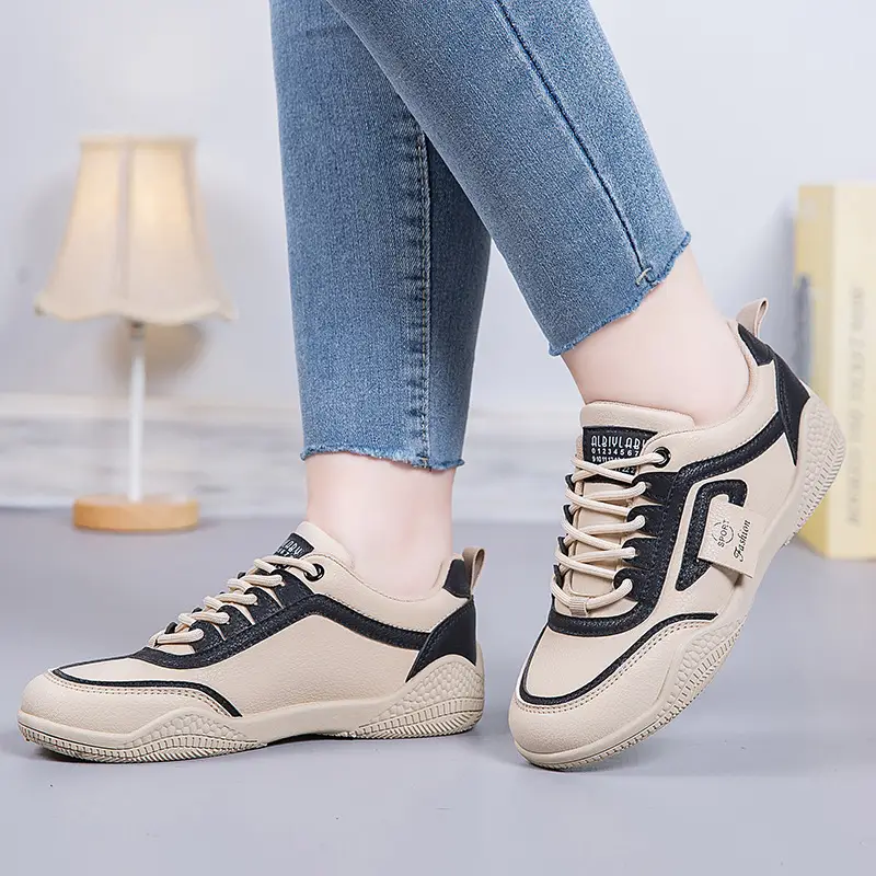 Women's 2025 Leather Casual Sneakers White Non-Slip - Image 6