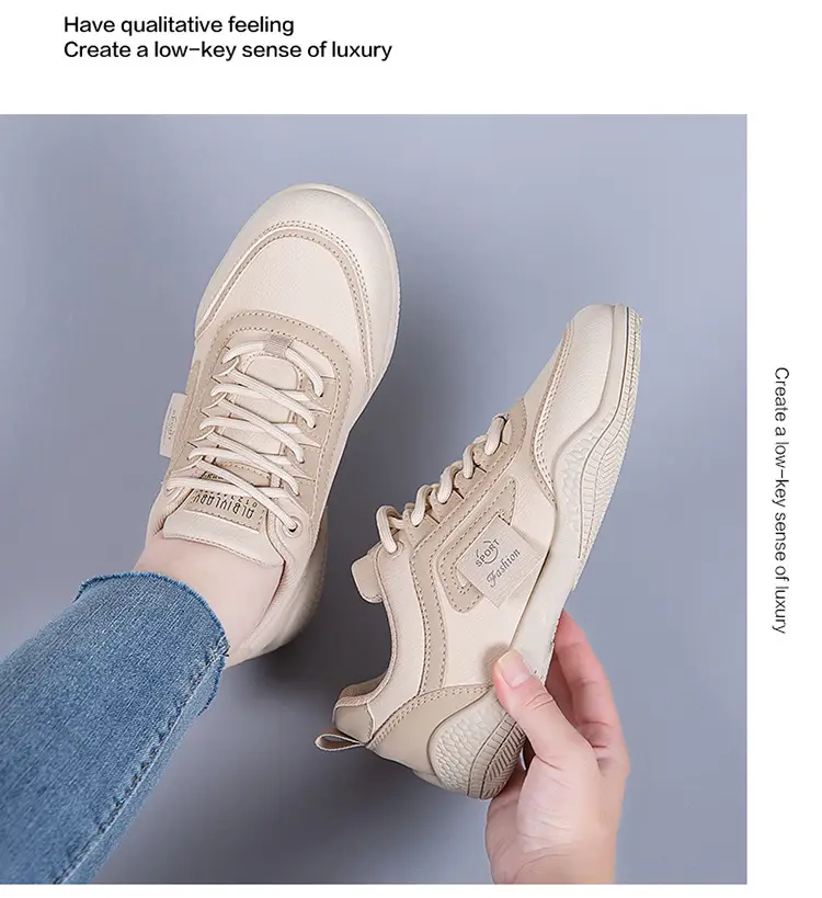 Women's 2025 Leather Casual Sneakers White Non-Slip — feature 16