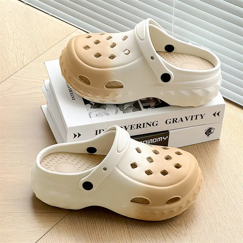 Hole Shoes Women's Beach Shoes Summer New Style Outfit Fashionable Platform Shoes Indoor Home Baotou Sandals and Slippers for Women - Image 3