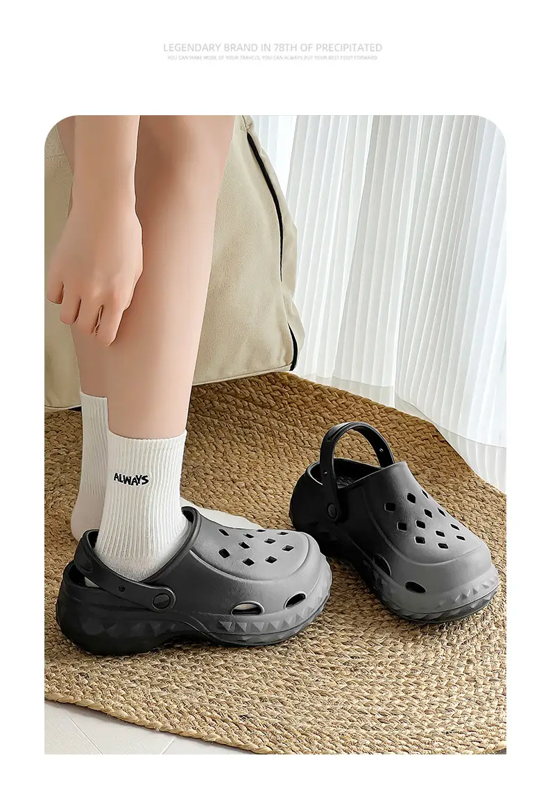 Hole Shoes Women's Beach Shoes Summer New Style Outfit Fashionable Platform Shoes Indoor Home Baotou Sandals and Slippers for Women — feature 11