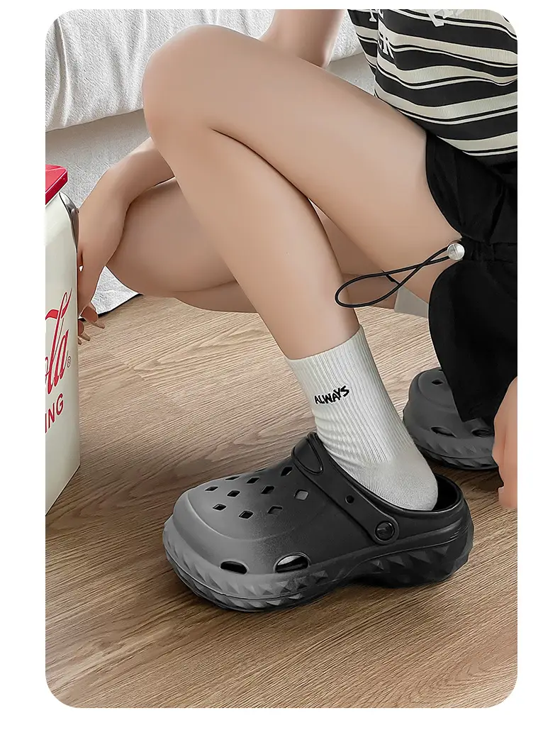 Hole Shoes Women's Beach Shoes Summer New Style Outfit Fashionable Platform Shoes Indoor Home Baotou Sandals and Slippers for Women — feature 18