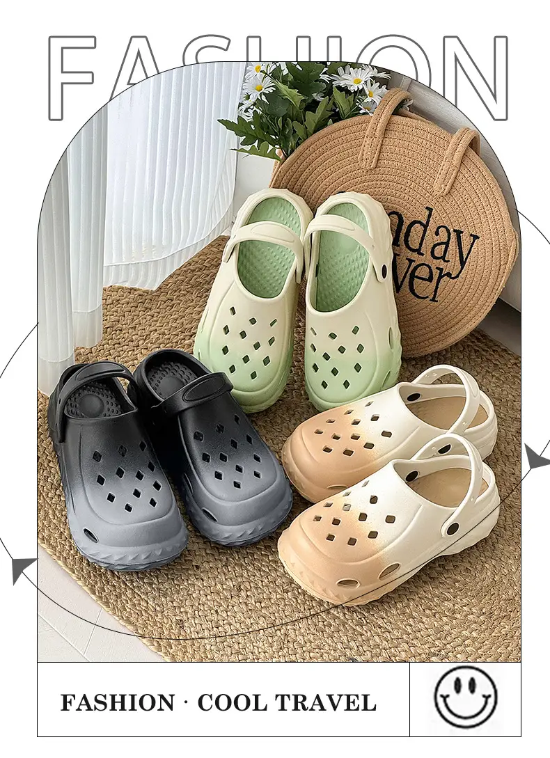Hole Shoes Women's Beach Shoes Summer New Style Outfit Fashionable Platform Shoes Indoor Home Baotou Sandals and Slippers for Women — feature 3