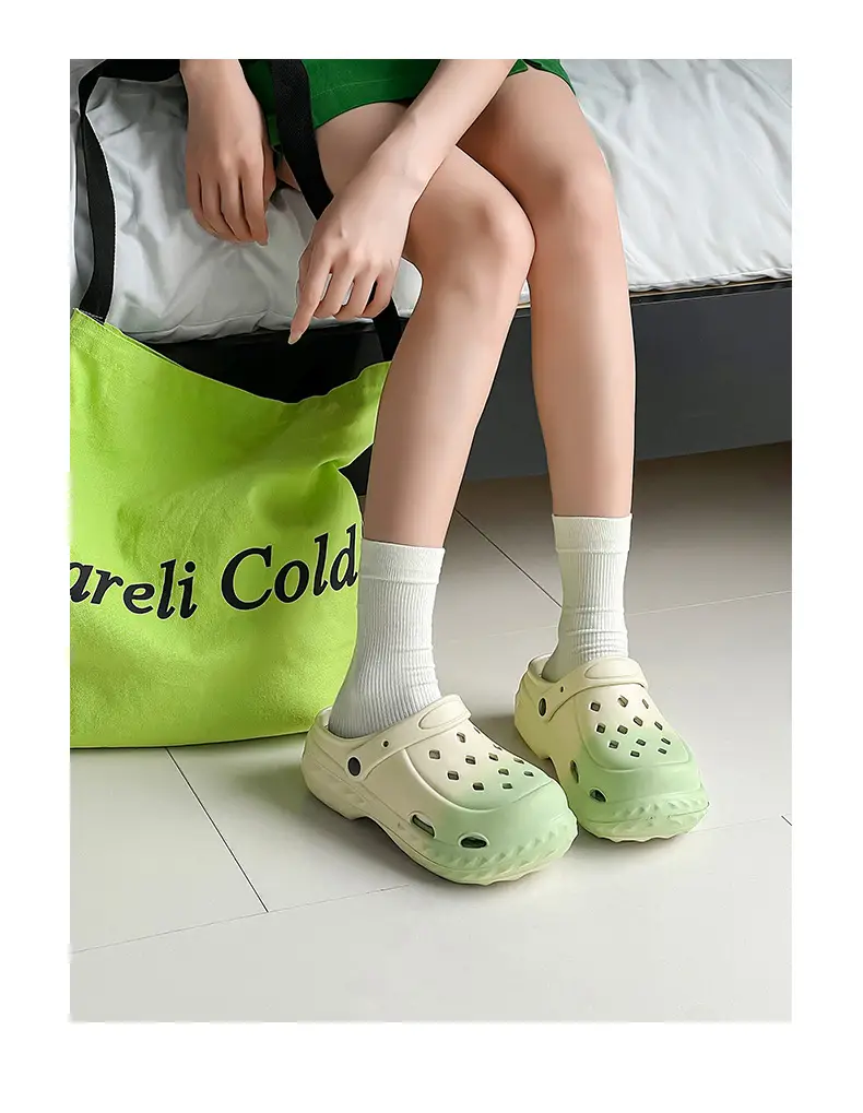 Hole Shoes Women's Beach Shoes Summer New Style Outfit Fashionable Platform Shoes Indoor Home Baotou Sandals and Slippers for Women — feature 6