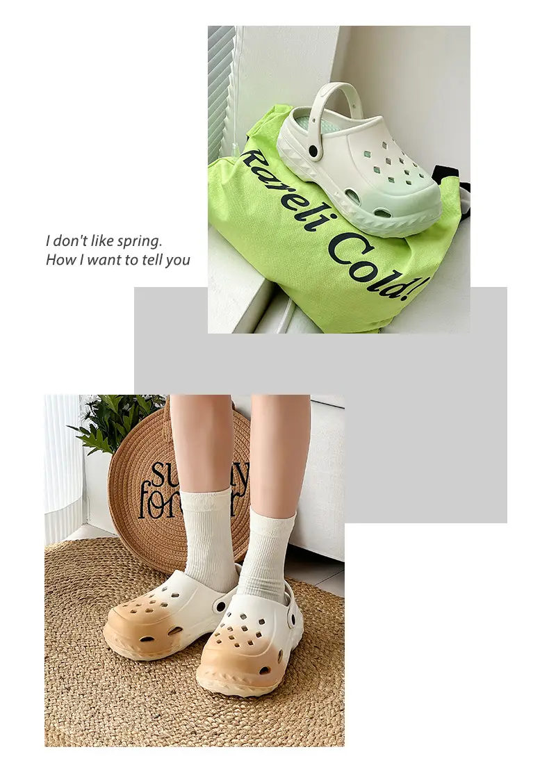 Hole Shoes Women's Beach Shoes Summer New Style Outfit Fashionable Platform Shoes Indoor Home Baotou Sandals and Slippers for Women — feature 7