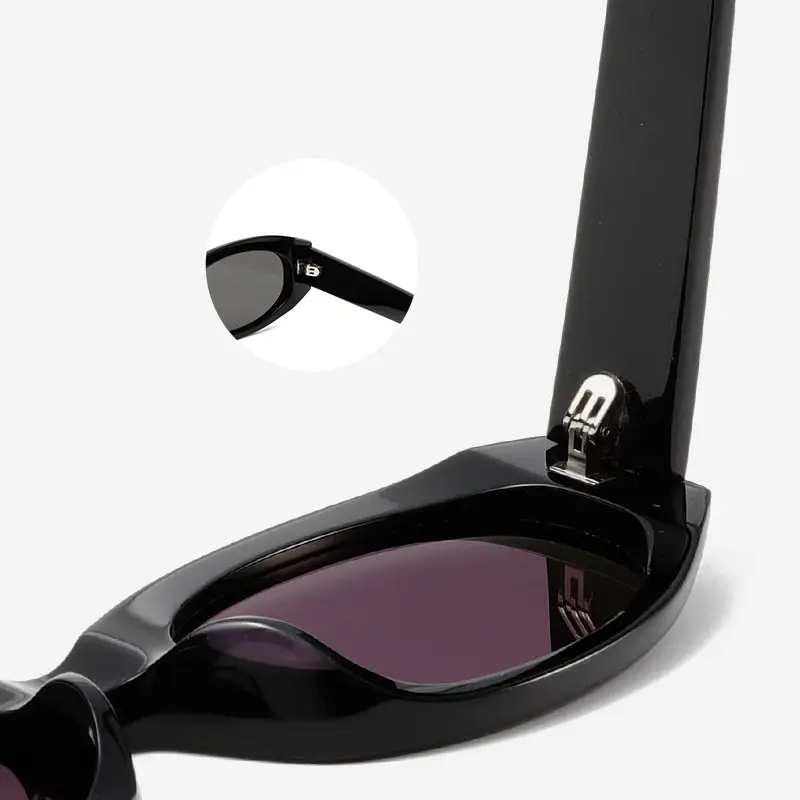 High-End Cat-Eye Sunglasses Black Nylon Lens - Image 5