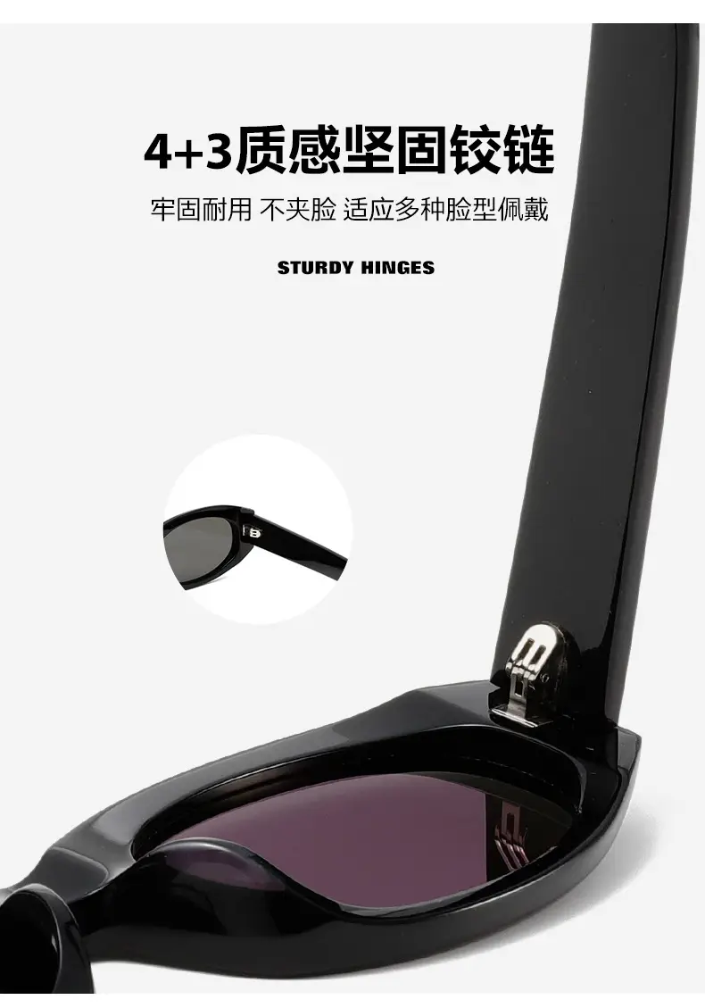 High-End Cat-Eye Sunglasses Black Nylon Lens — feature 10