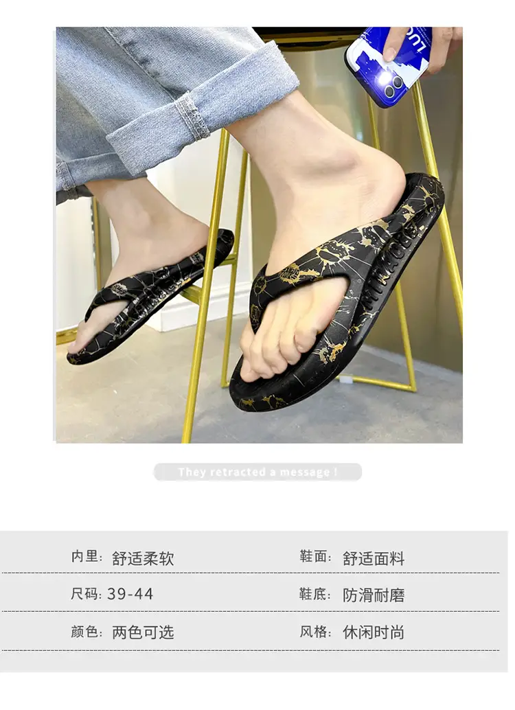 Slippers Men's 2024 Summer New Fashionable All-match Outwear Flip-flops Men's Casual Outdoor Beach Shoes — feature 2