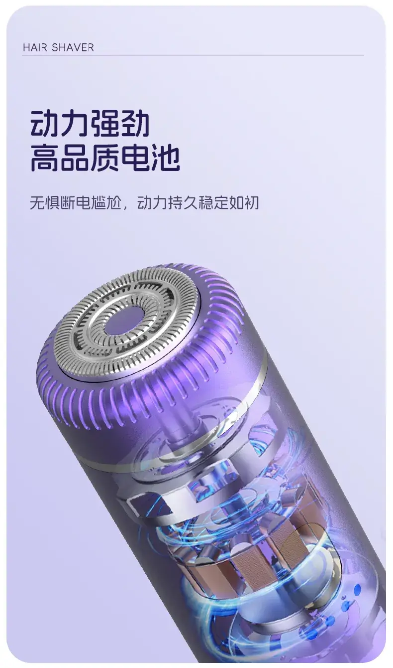 Women's Purple USB-C Hair Trimmer with 2h Charge — feature 14