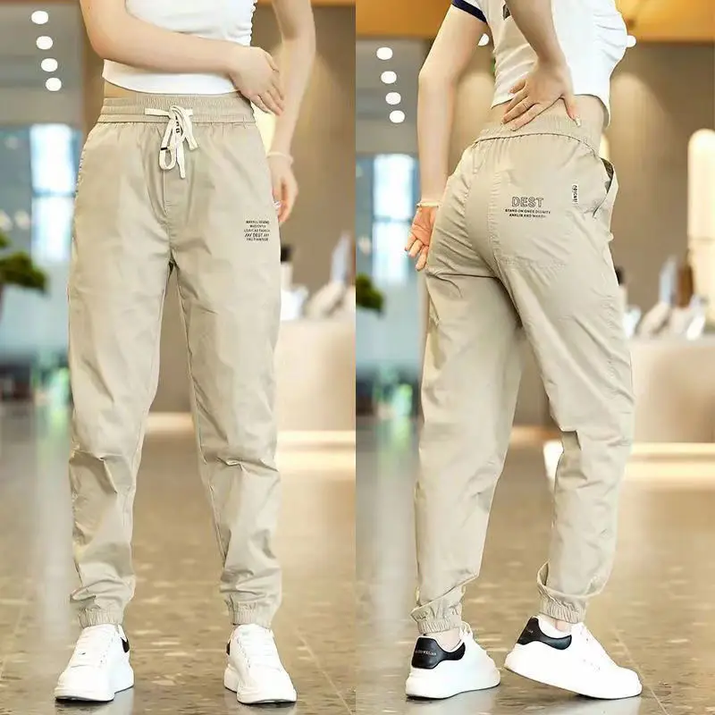 Men Black Casual Cropped Jogger Pants Summer Thin - Image 8