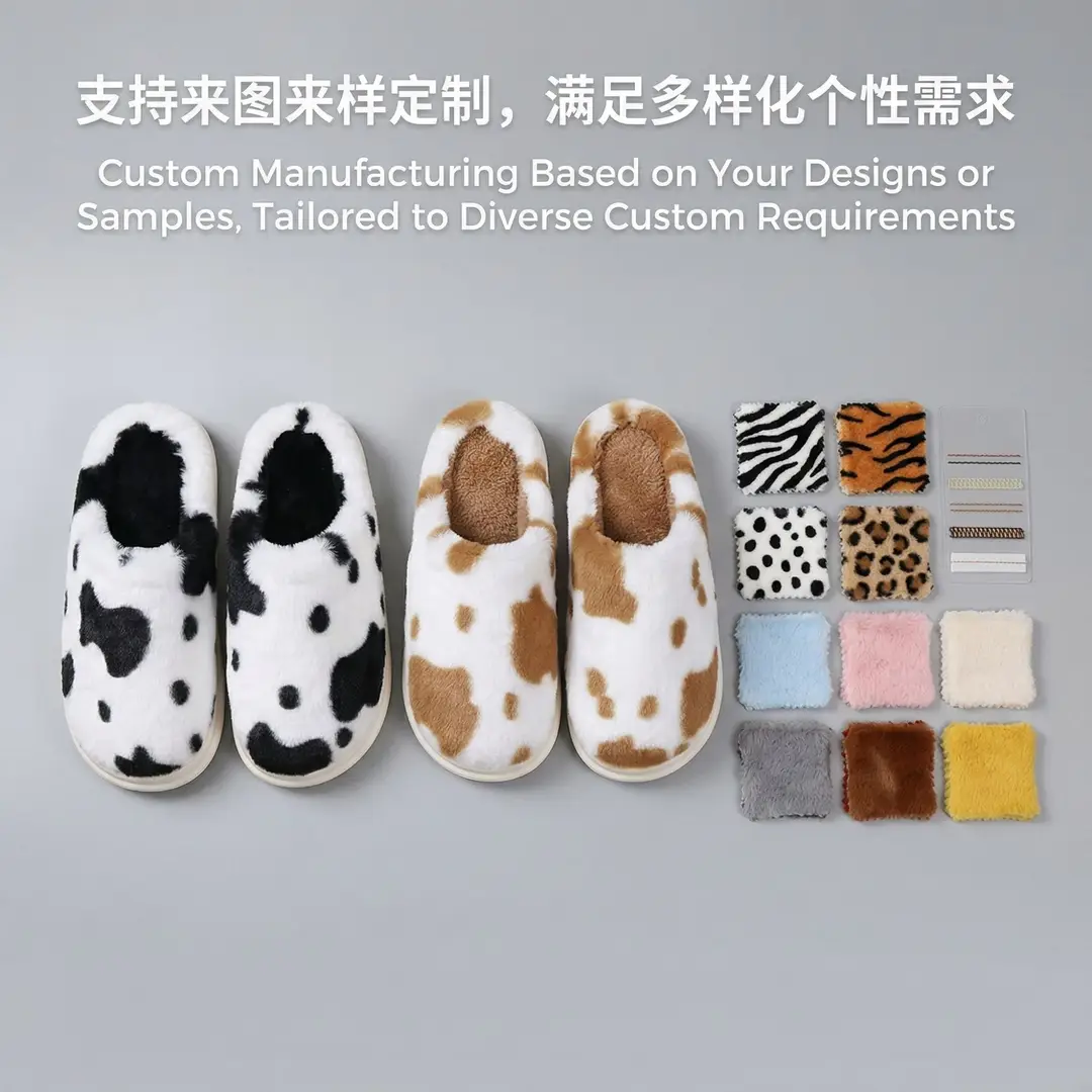 Slippers for Home Use, Non-Slip Cotton Slippers for Women, Fleece-Lined, Warm, Thick-Soled, Winter, Unisex, Cross-Border Non-Slip Home Slippers