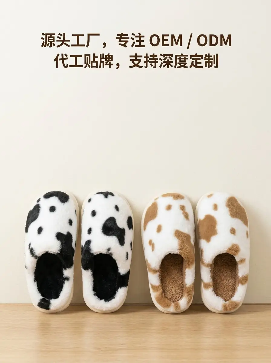 Slippers for Home Use, Non-Slip Cotton Slippers for Women, Fleece-Lined, Warm, Thick-Soled, Winter, Unisex, Cross-Border Non-Slip Home Slippers — feature 2