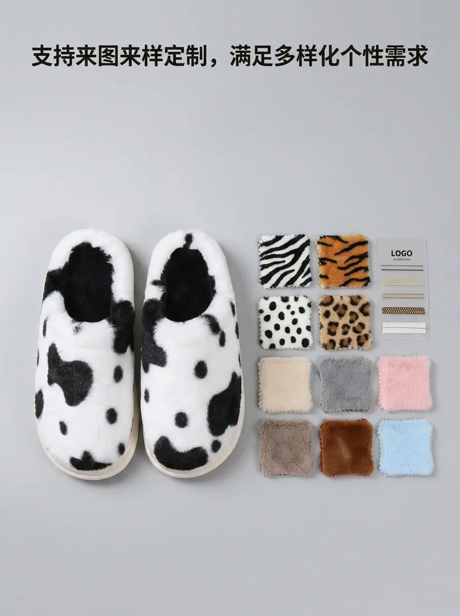 Slippers for Home Use, Non-Slip Cotton Slippers for Women, Fleece-Lined, Warm, Thick-Soled, Winter, Unisex, Cross-Border Non-Slip Home Slippers — feature 3