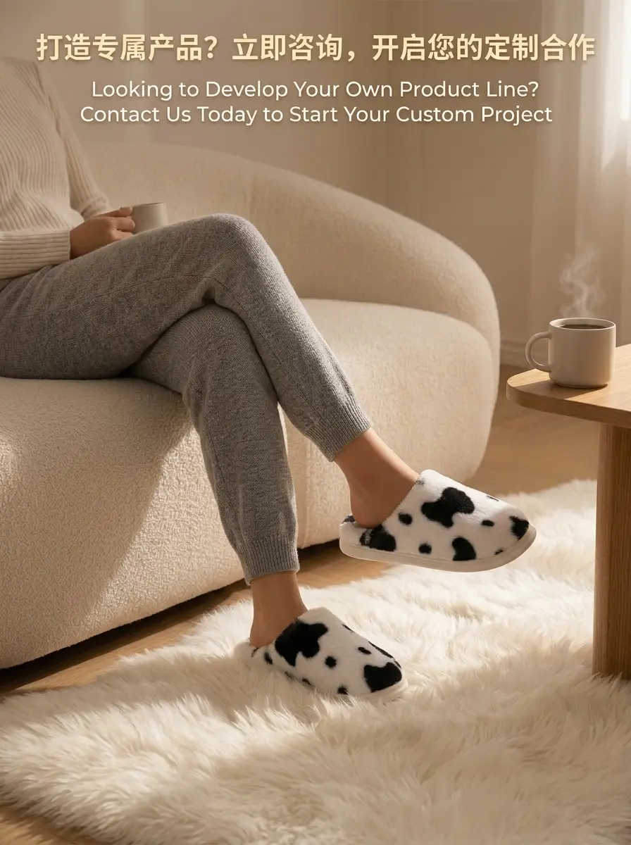 Slippers for Home Use, Non-Slip Cotton Slippers for Women, Fleece-Lined, Warm, Thick-Soled, Winter, Unisex, Cross-Border Non-Slip Home Slippers — feature 5