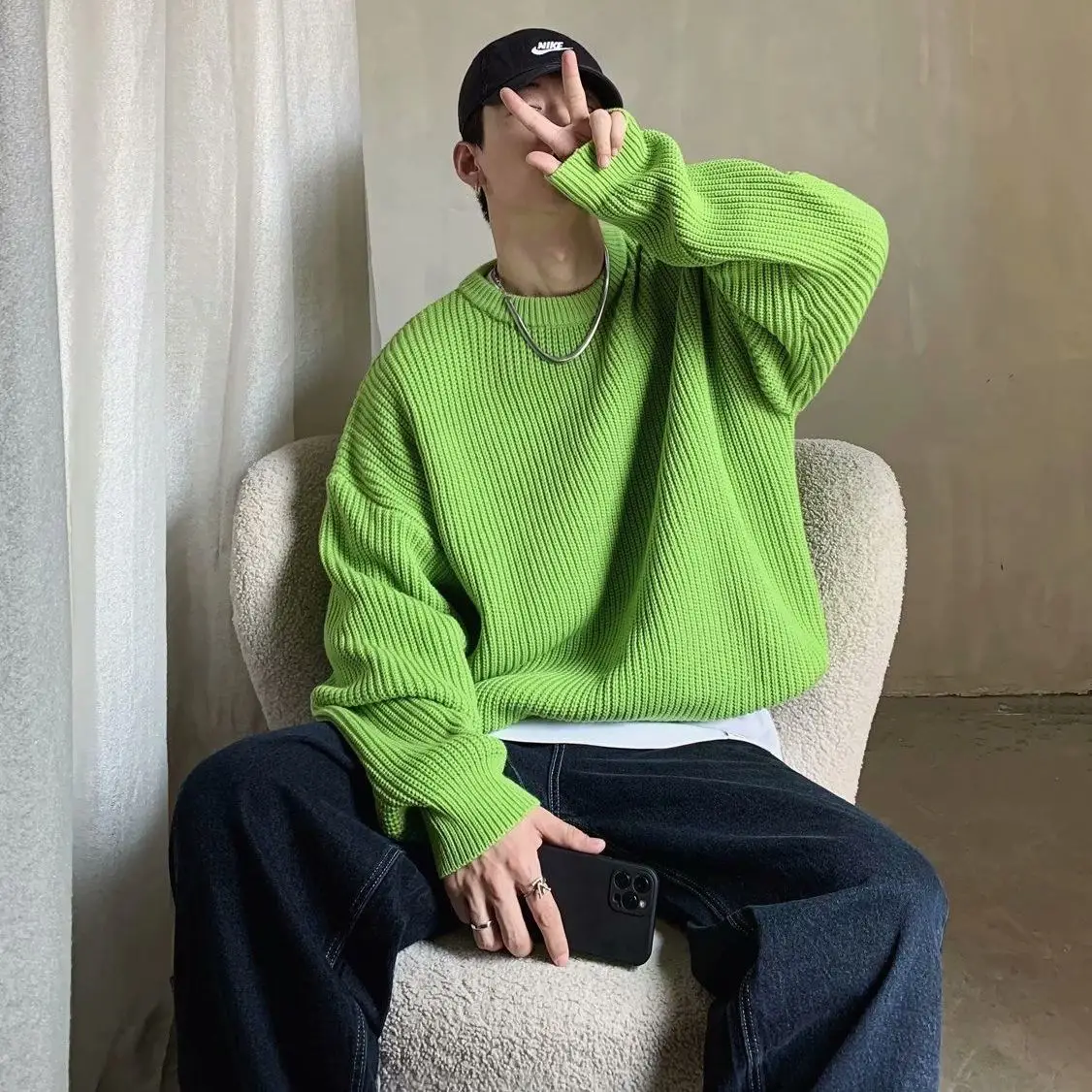 Men's 2023 Olive Green Crewneck Sweater — feature 33