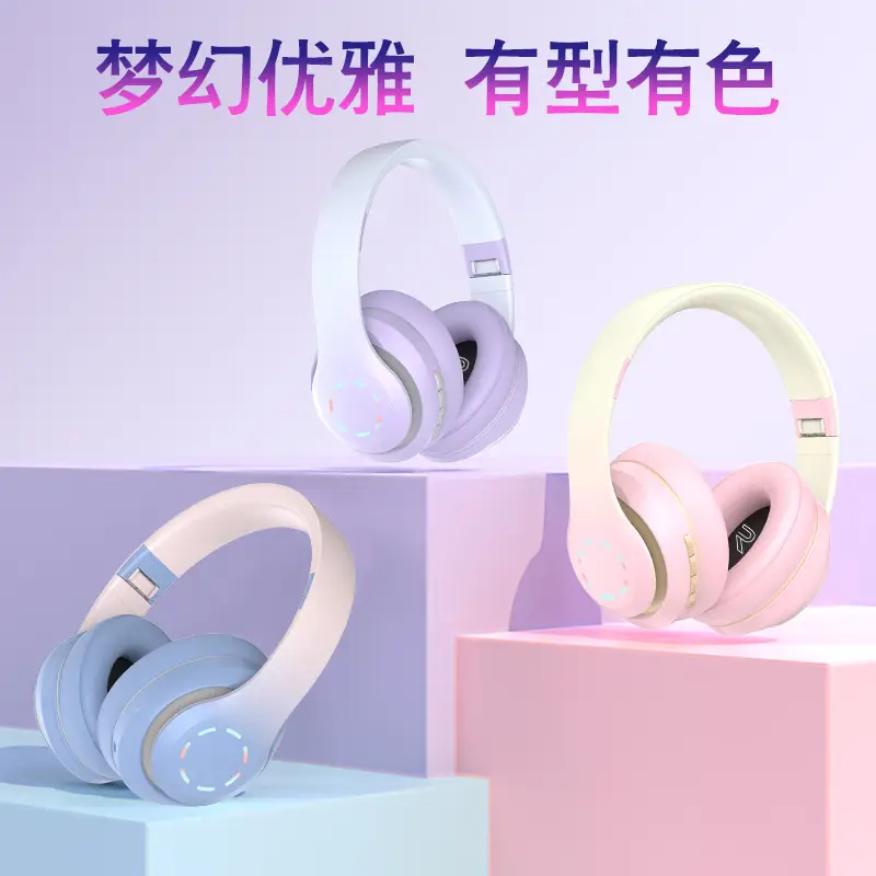 Bluetooth Headphones Gradient Color Wireless 3D Bass - Image 8