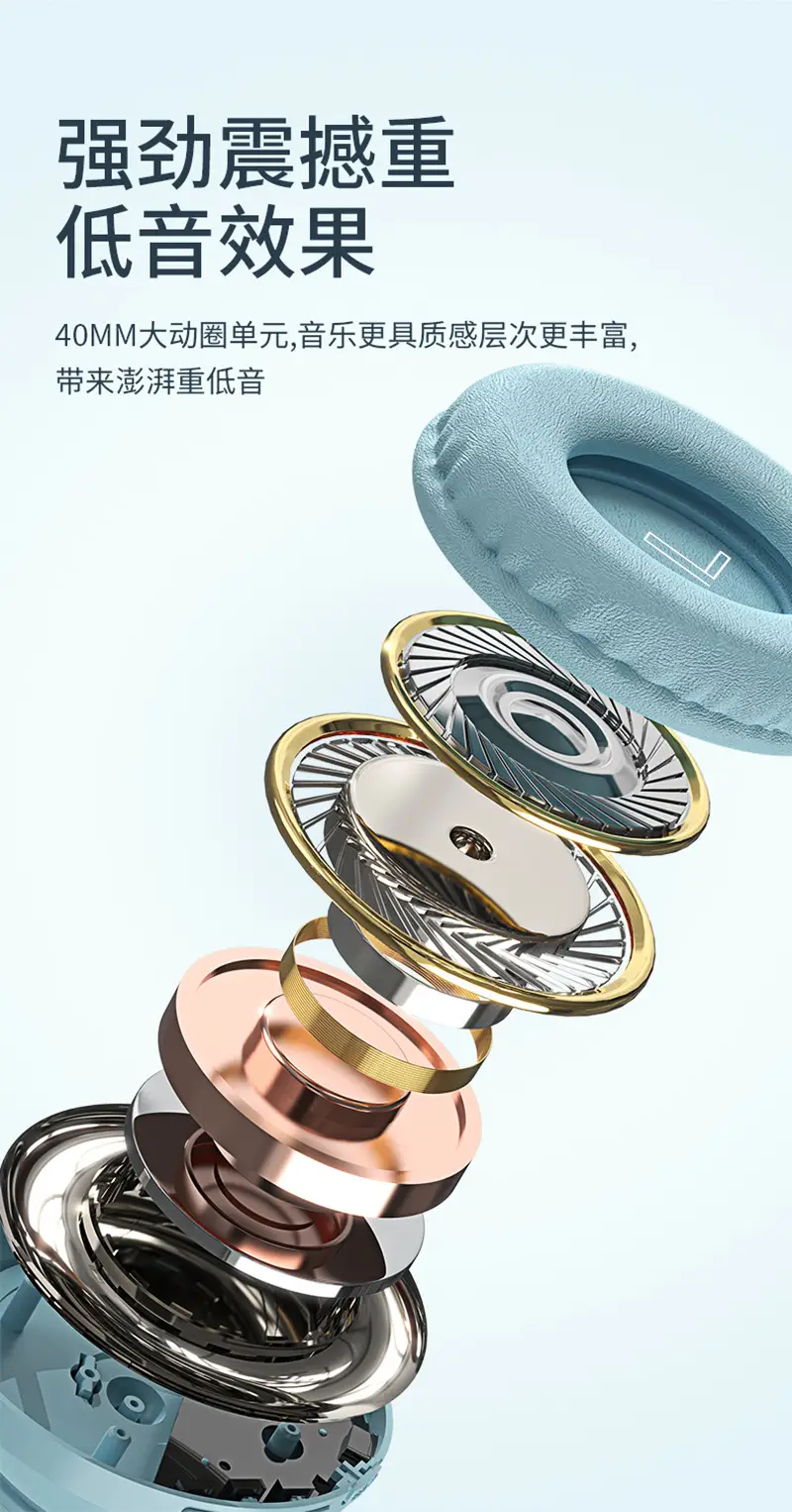 Bluetooth Headphones Gradient Color Wireless 3D Bass β feature 9