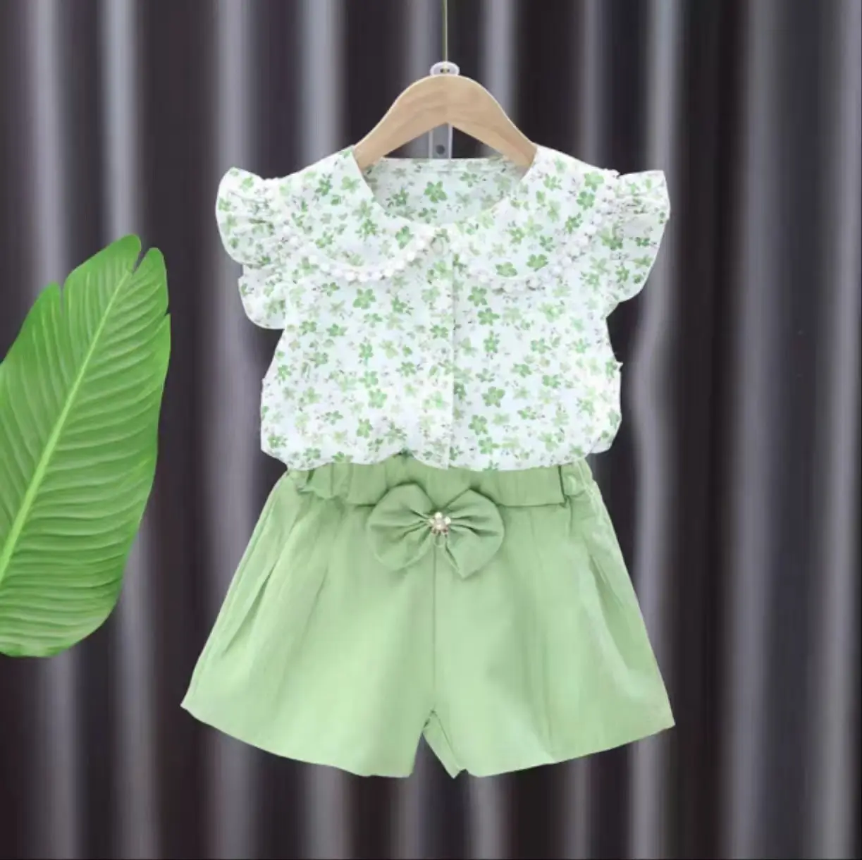 Children Cotton Floral T-Shirt Shorts Suit Summer - Image 10