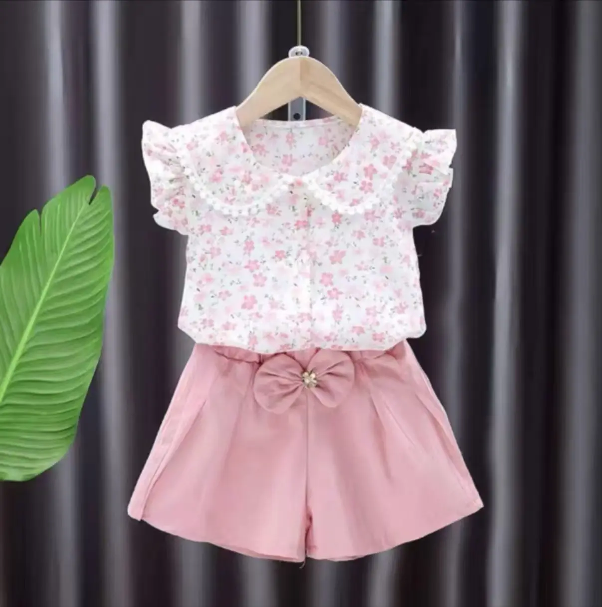 Children Cotton Floral T-Shirt Shorts Suit Summer - Image 11