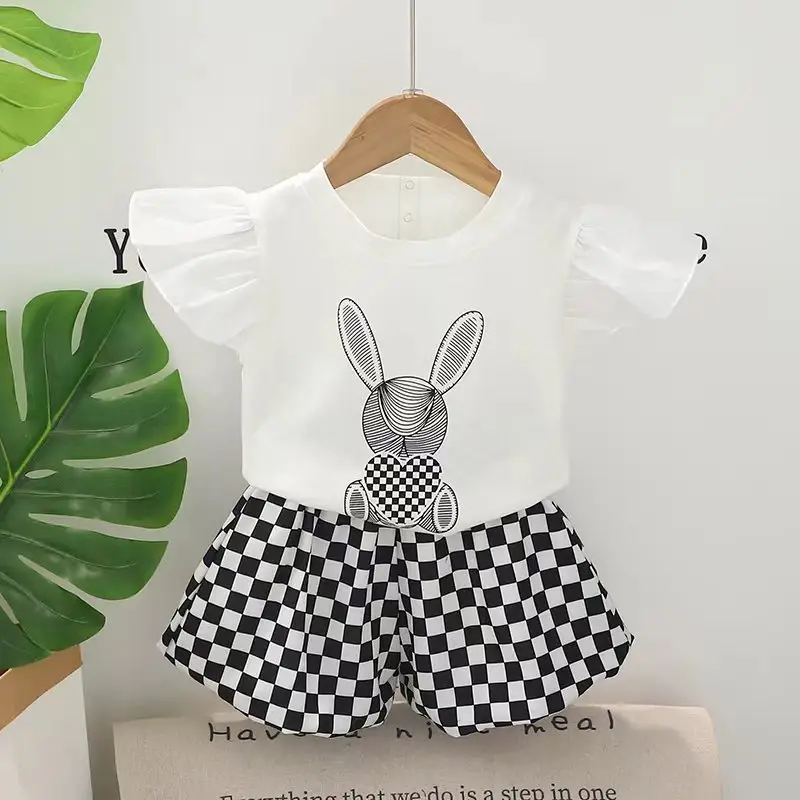 Children Cotton Floral T-Shirt Shorts Suit Summer - Image 5