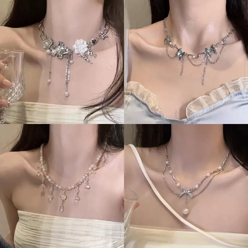 Light Luxury Flower Tassel Necklace Niche Design - Image 5