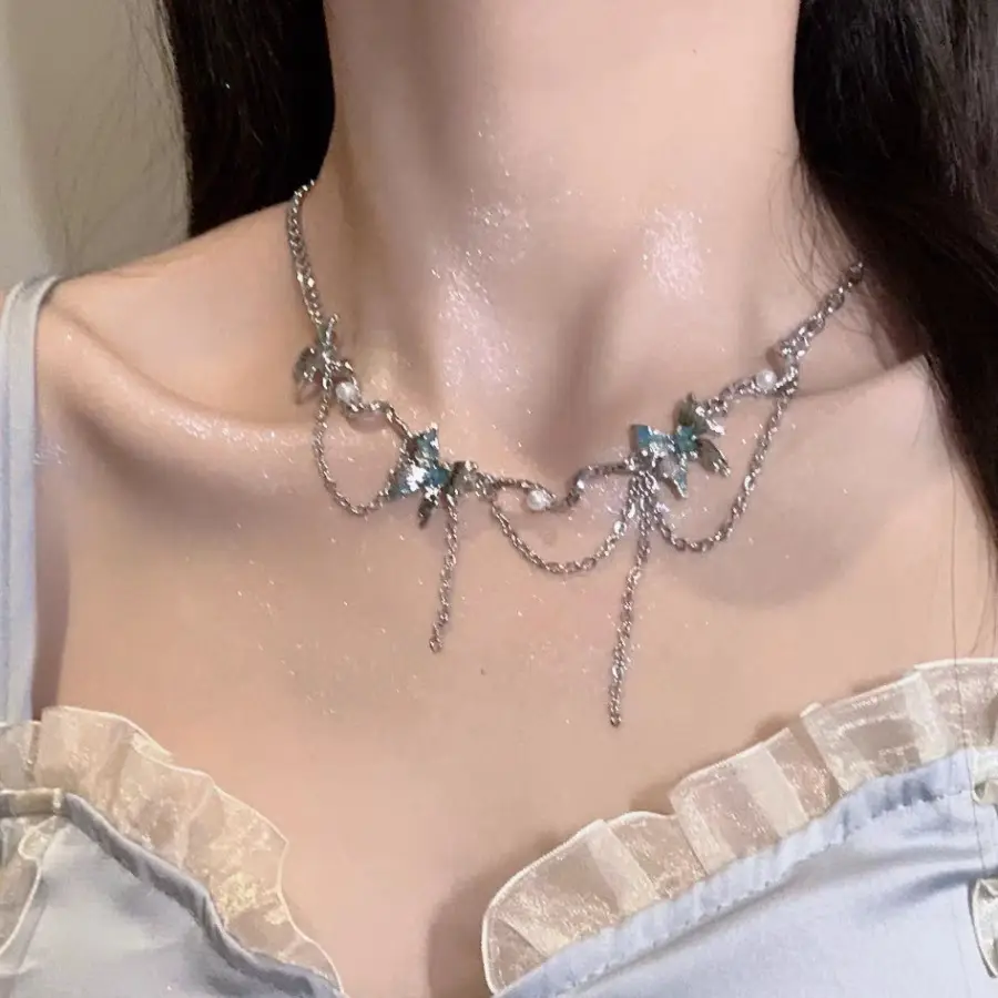 Light Luxury Flower Tassel Necklace Niche Design - Image 8