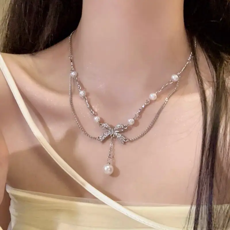 Light Luxury Flower Tassel Necklace Niche Design - Image 4