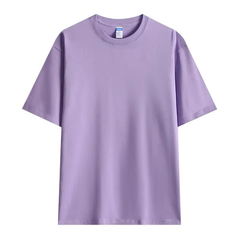 Men's Lavender Cotton Round Neck T-Shirt Small Off-Shoulder