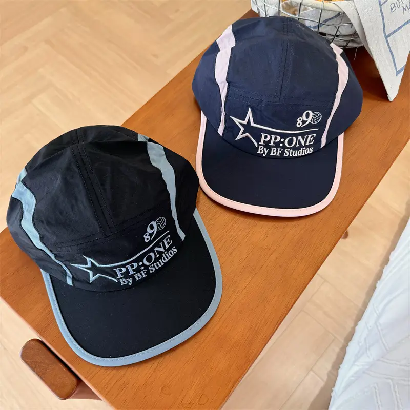 Men Women Summer Thin Baseball Cap Small Black Orange - Image 4