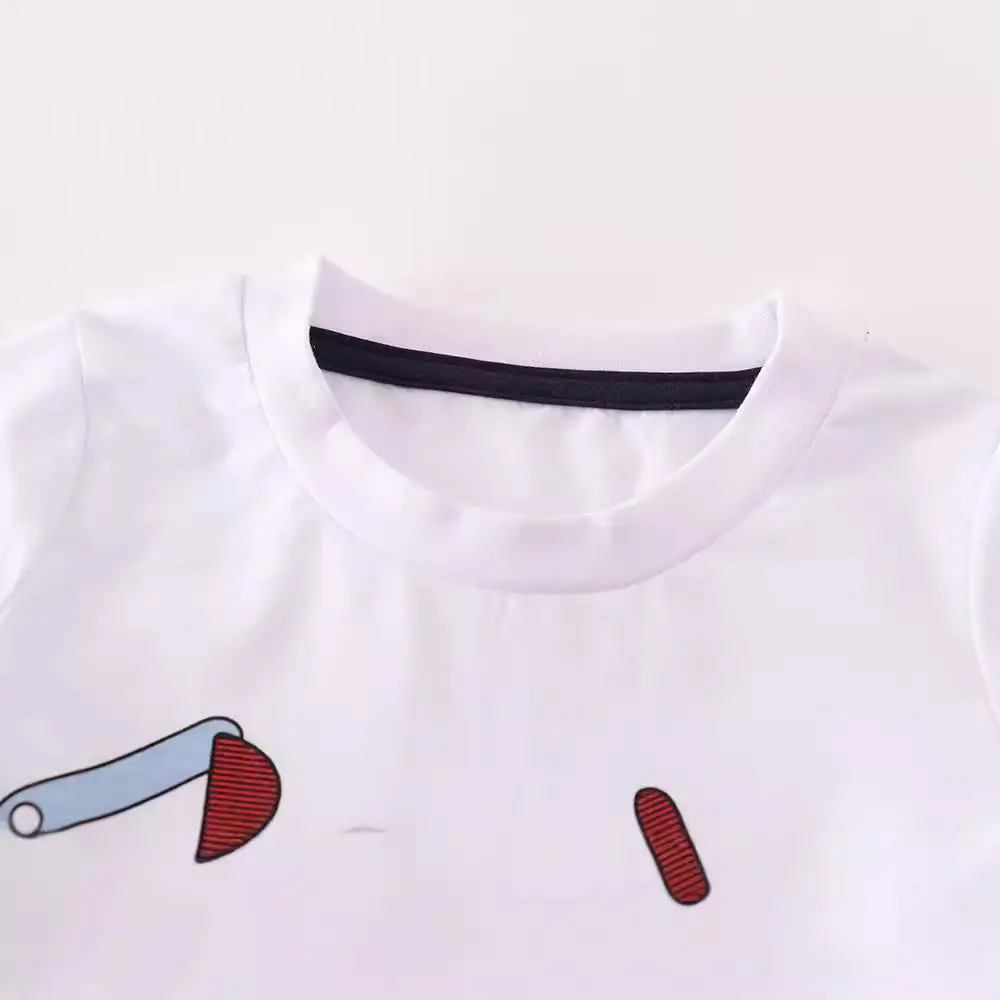 2024 Kids Cotton T-Shirt White Train Print - Image 2