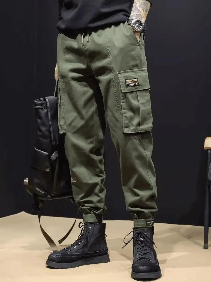 Men's Black Multi-Pocket Leggings Autumn Casual Pants - Image 8