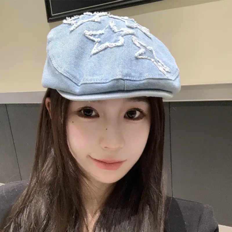 Japanese Style Star Forward Hat for Women Orange - Image 5
