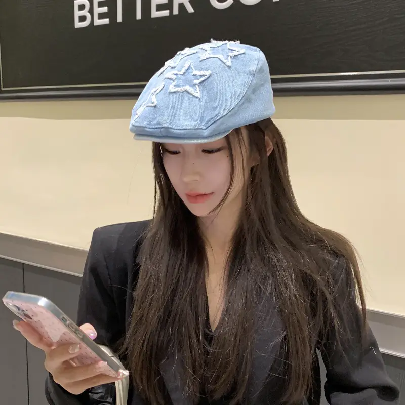 Japanese Style Star Forward Hat for Women Orange - Image 7