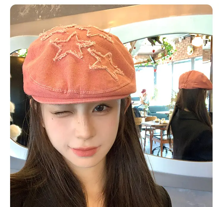 Japanese Style Star Forward Hat for Women Orange — feature 12