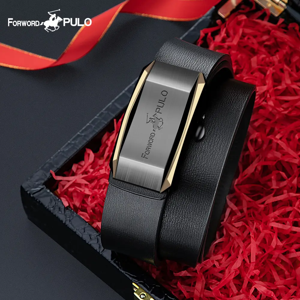 Men's Luxury Leather Belt with Automatic Buckle - Image 4