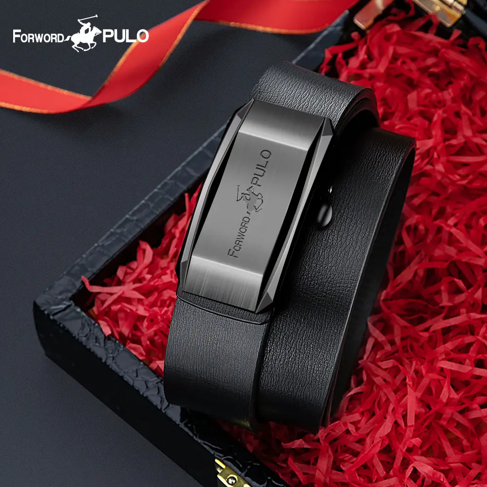Men's Luxury Leather Belt with Automatic Buckle - Image 5