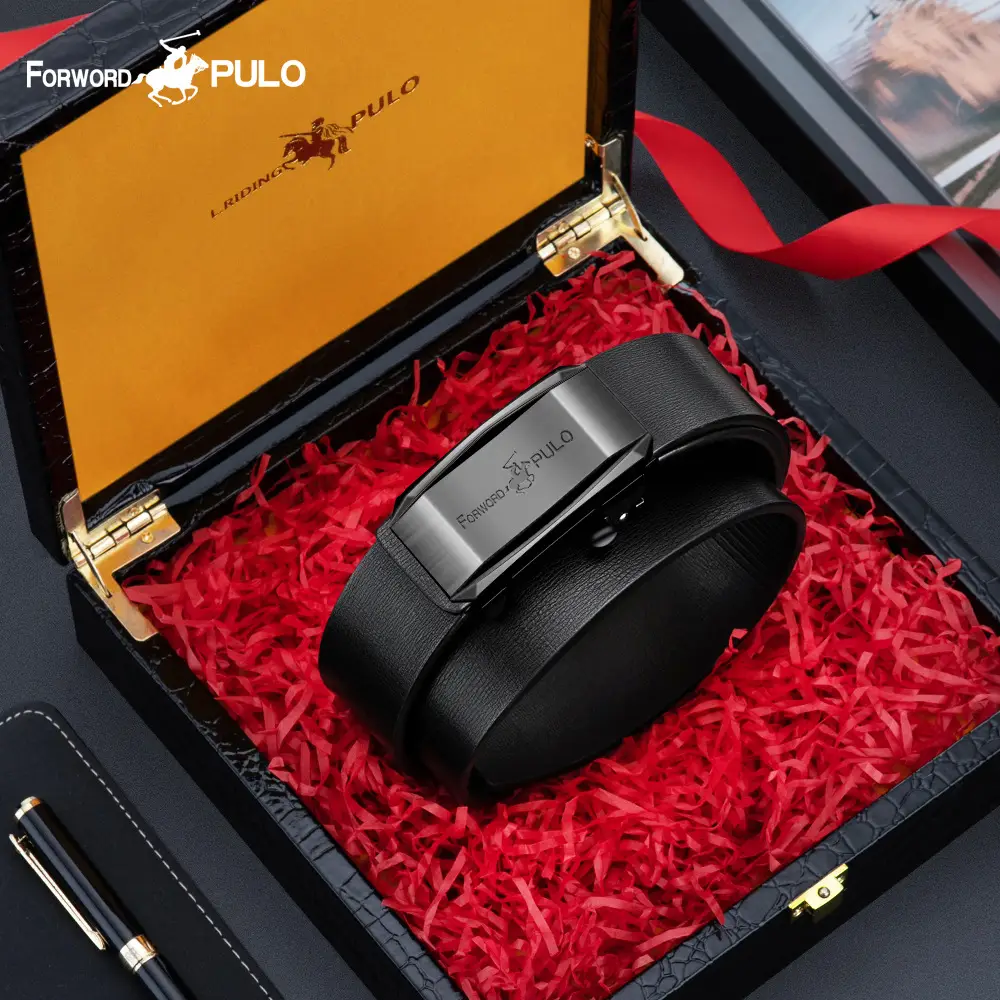 Men's Luxury Leather Belt with Automatic Buckle - Image 6